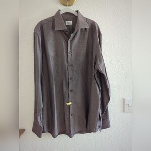 Stenstroms Fitted Super Cotton Twofold Stretch Button Down Shirt 17.5  44